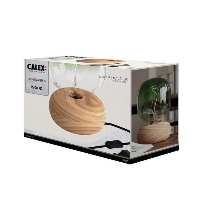 Calex Tafellamp Rond - Hout - E27 - Excl. Lichtbron