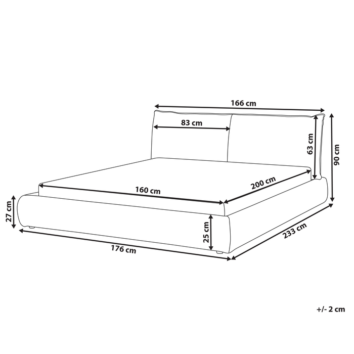 Beliani-VINAY-Tweepersoonsbed-Olijfgroen-160 x 200 cm-Corduroy