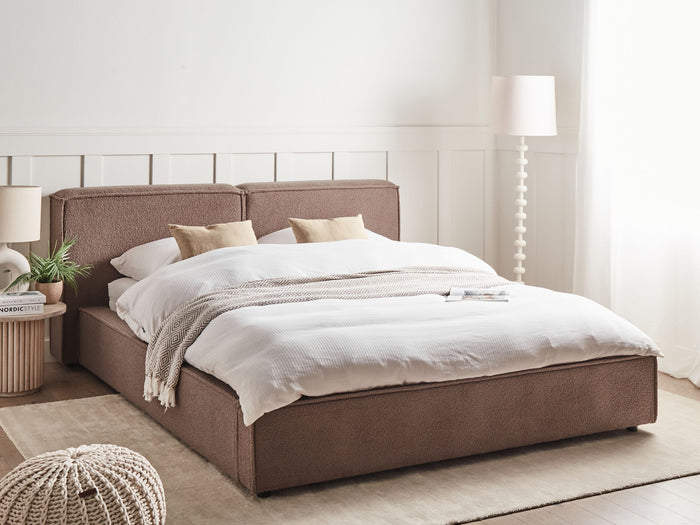 Beliani - LINARDS - Bed - Tweepersoonsbed - 180 x 200 cm - Bouclé