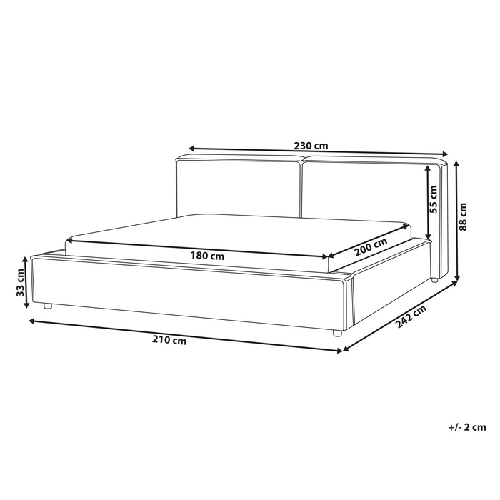 Beliani - LINARDS - Bed - Tweepersoonsbed - 180 x 200 cm - Bouclé