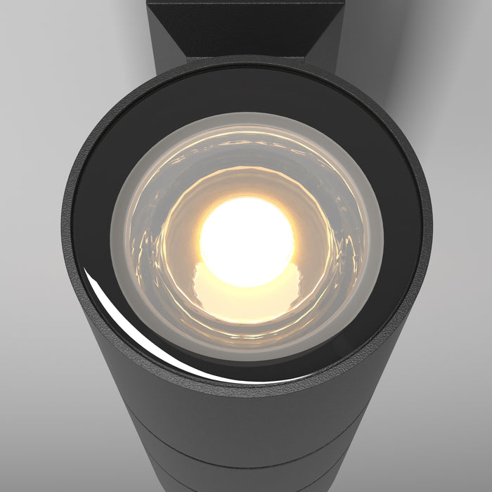 Maytoni Outdoor - Wandlamp Bowery - Zwart - Ø6,4