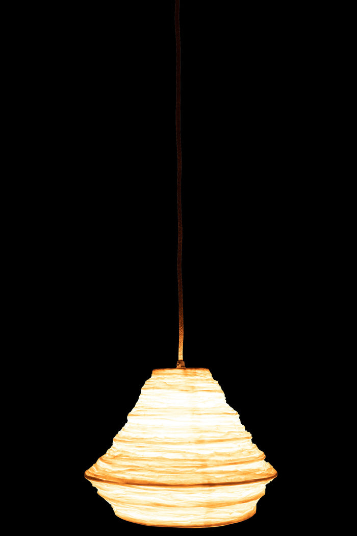 J-Line - Hanglamp Nest Raffia Wit - 35x35x28cm