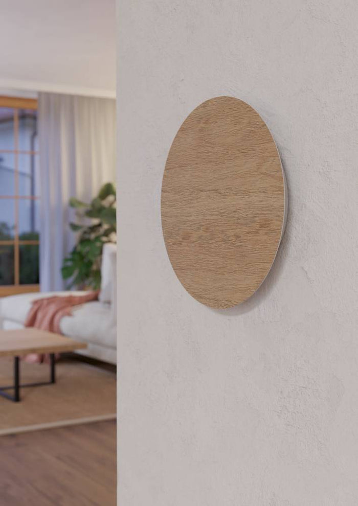 EGLO Alamilo Wandlamp - LED - Ø 22 cm - Bruin - Hout