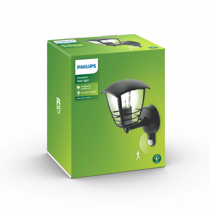 Philips Creek buitenwandlamp - met sensor - zwart