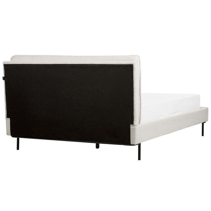 Beliani-CORIO-Tweepersoonsbed-Gebroken wit-140 x 200 cm-Bouclé