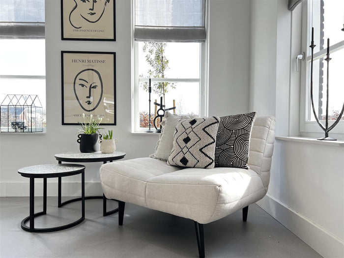 MaximaVida ronde salontafel set Lucca 58 en 45 cm - HPL terrazzo look