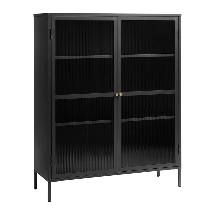 by fonQ Opal Vitrinekast - H 140 cm - Zwart