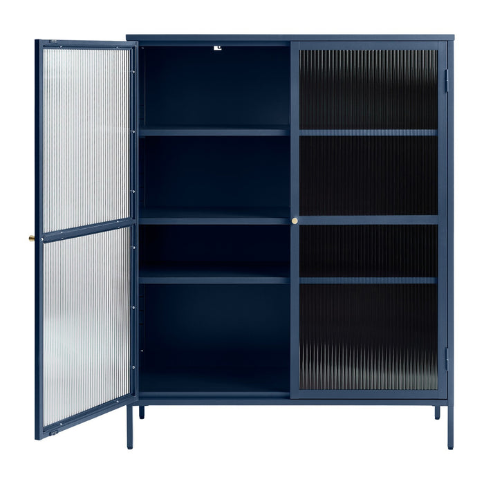 by fonQ Opal Vitrinekast - H 140 cm - Navy