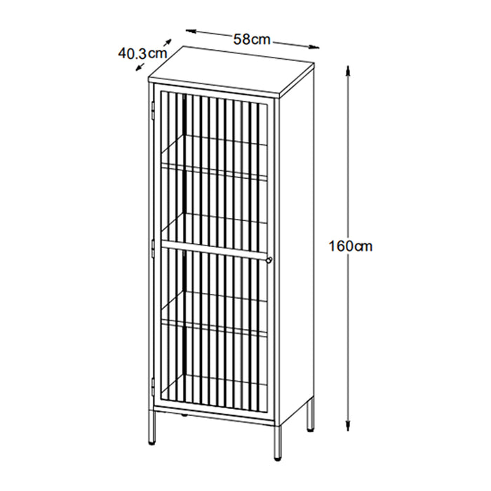 by fonQ Opal Vitrinekast - H 160 cm - Bordeaux