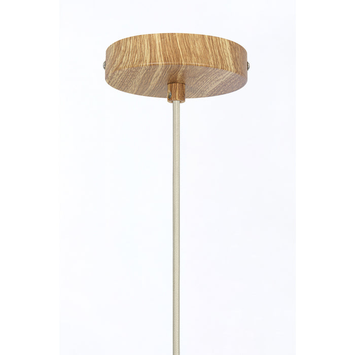 Light&living Hanglamp Ø27,5x52 cm DANIA hout print naturel+touw crème