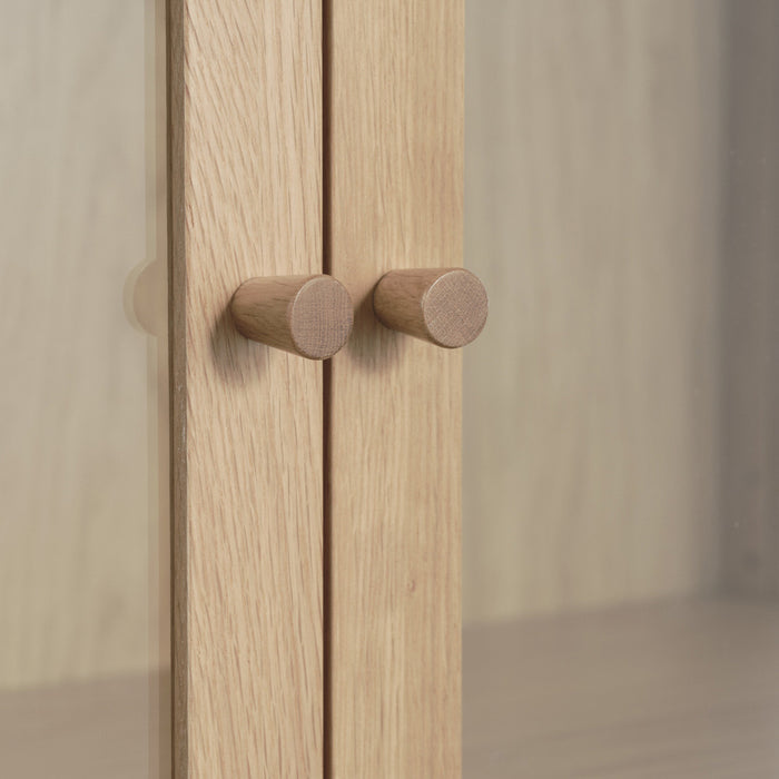 by fonQ Fika Vitrinekast - H 140 cm - Naturel Eiken