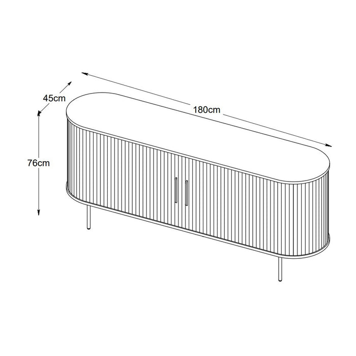by fonQ Alon Dressoir - B 180 cm - Zwart Eiken