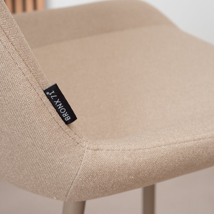 Bronx71 Scandinavische barkruk Maud gerecyclede stof taupe 74 cm