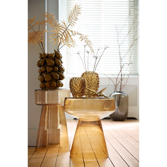 Light & Living Light&living Bijzettafel Ø30x50 cm DAKWA glas okergeel