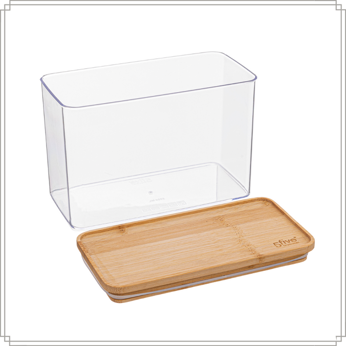 OTIX Cracker Bewaardoos Transparant Knackebrod Vershouddoos Bamboe