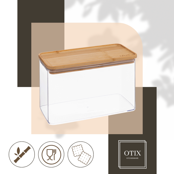 OTIX Cracker Bewaardoos Transparant Knackebrod Vershouddoos Bamboe