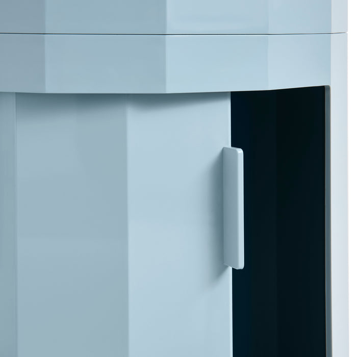 HAY Facet Bijzettafel met Opbergvak - High - Misty Blue