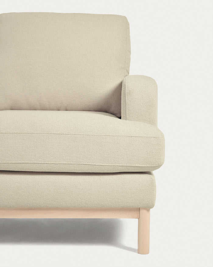 Kave Home Mihaela 3-Zitsbank Chaise Longue Links - Wit