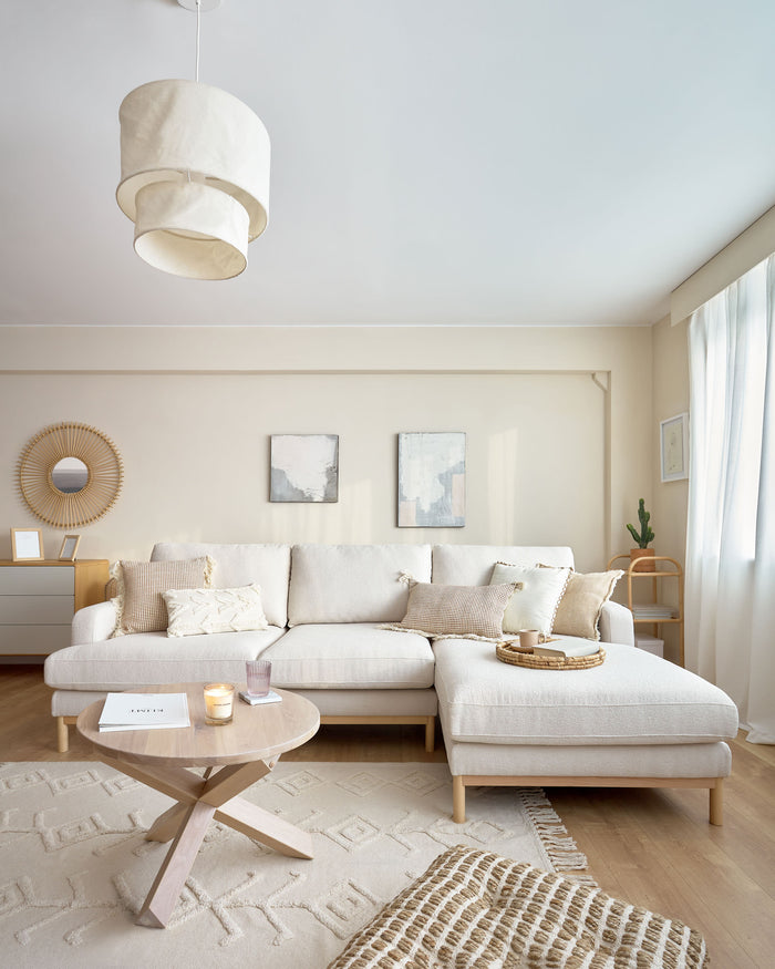 Kave Home Mihaela 3-Zitsbank Chaise Longue Rechts - Wit