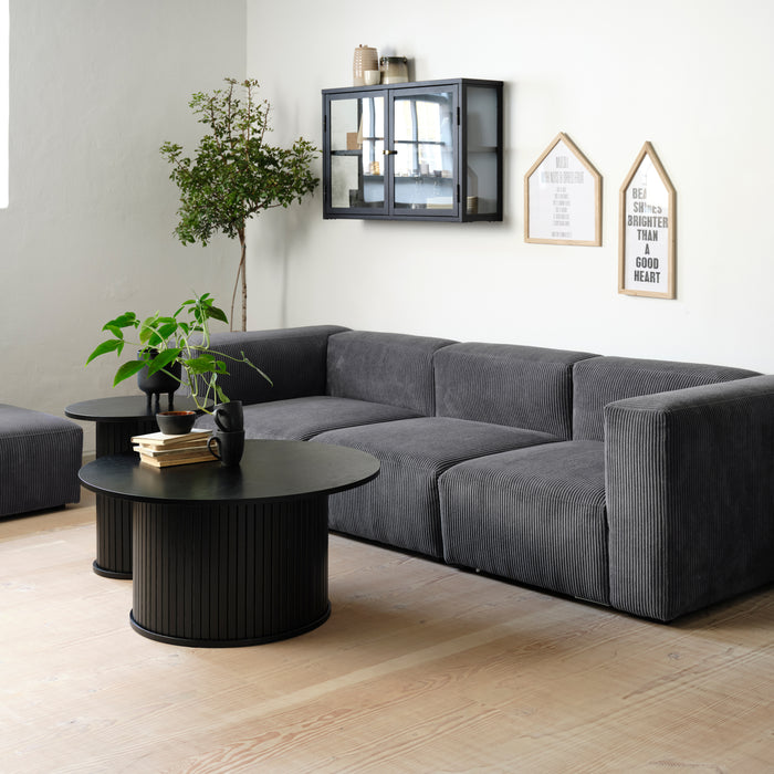 by fonQ Alon Bijzettafel Pilaar Ø 50 cm - Zwart Eiken