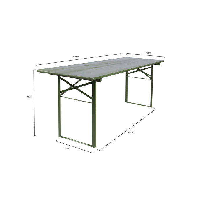 inklapbare biertafel Berlijn 200 x 70 cm olijfgroen