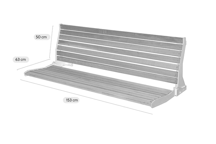 MaximaVida opklapbare gevelbank Jordaan met rugleuning 150 cm