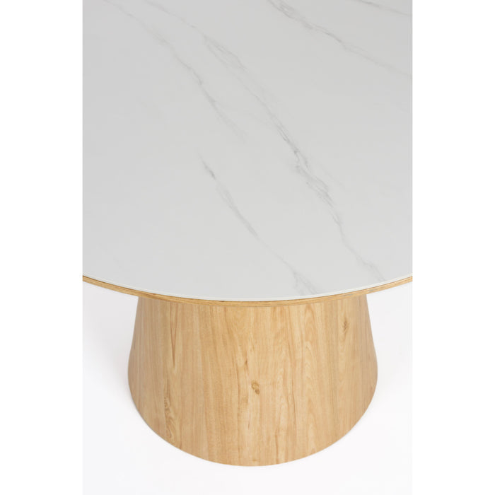 Housecraft Living Almira Eettafel Rond 115 cm Hout Wit| Bruin