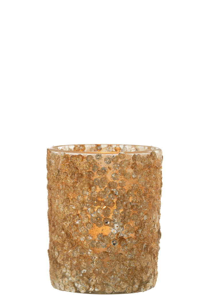 J-Line kerstbal Bloem - glas - rood - small - doos van 4