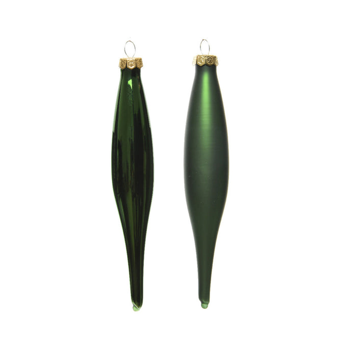 Decoris kerstbal pegels - 6x - donkergroen - D15 cm - glas