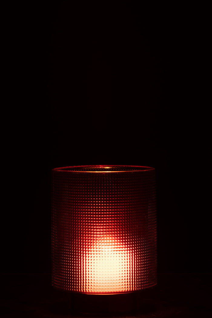 J-Line kerstbal Lijnen Pailletten - glas - bruin - doos van 6