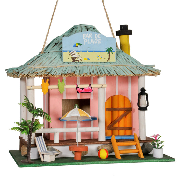 J-Line decoratie Roer Vis Mango - hout - donkerbruin - small