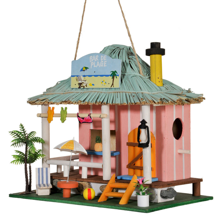 J-Line decoratie Roer Vis Mango - hout - donkerbruin - small