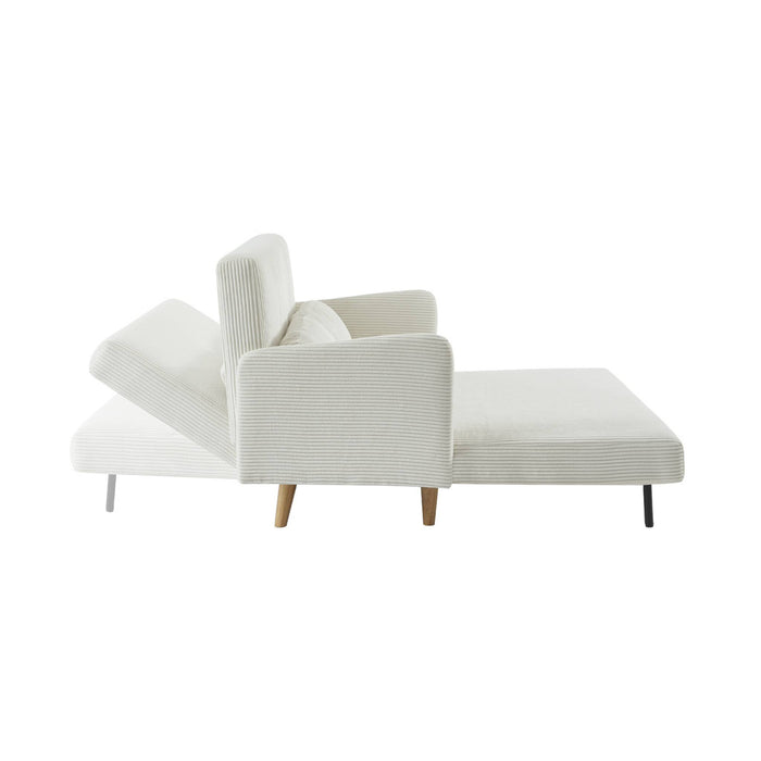 sweeek - 2-zits slaapbank met houten poten