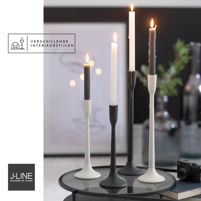 Kandelaar | Metaal | Zwart | 10.5x10.5x (h)41 Cm