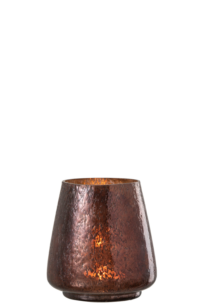 J-Line windlicht Conisch - glas - bruin