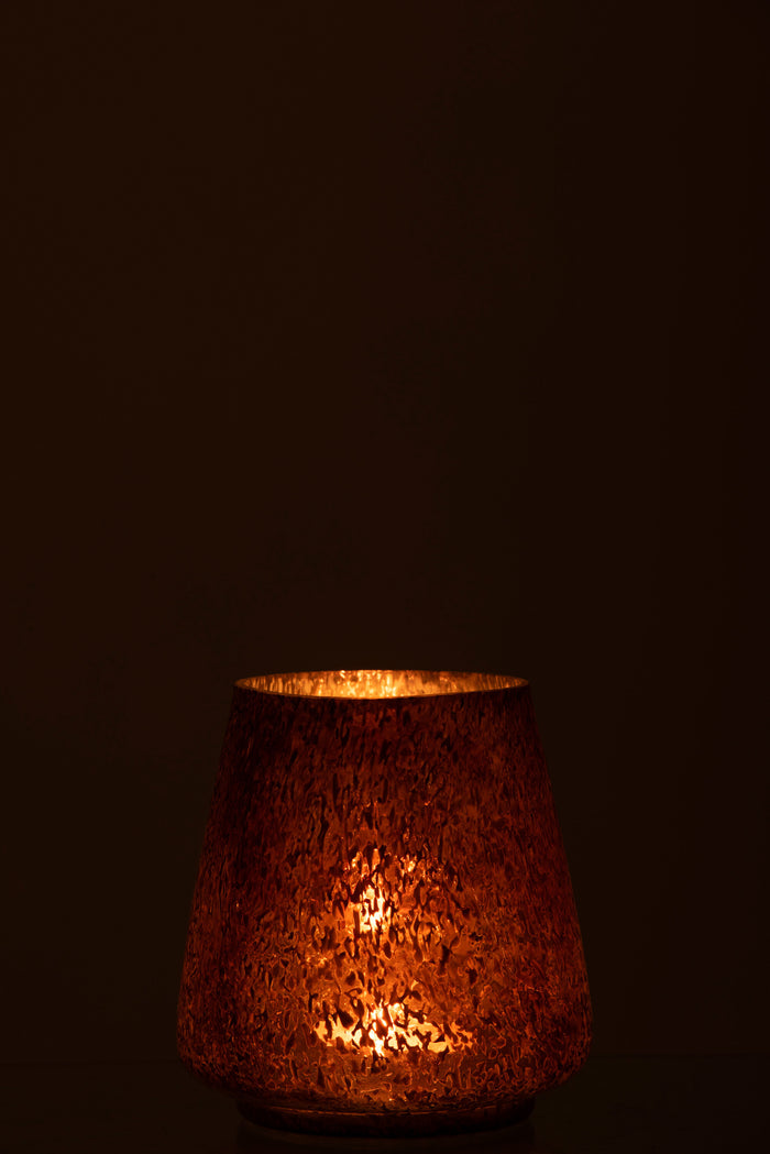 J-Line windlicht Conisch - glas - bruin