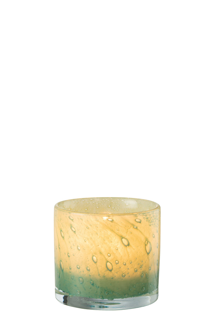 J-Line theelichthouder Jade - glas - groen - small