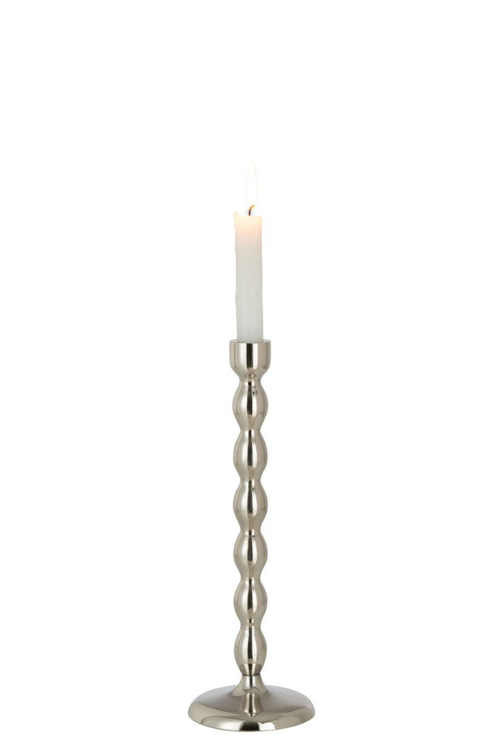 J-Line kandelaar Bollen Glanzend - aluminium - zilver - small