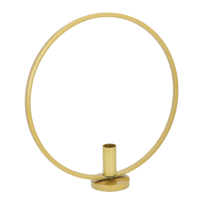 QUVIO Kandelaar - Rond - 29 cm - Metaal - Goud