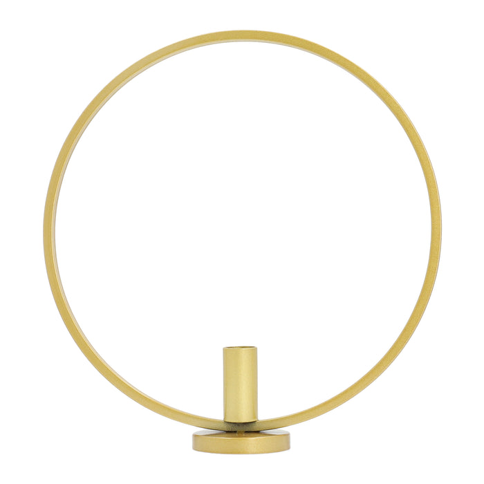 QUVIO Kandelaar - Rond - 29 cm - Metaal - Goud