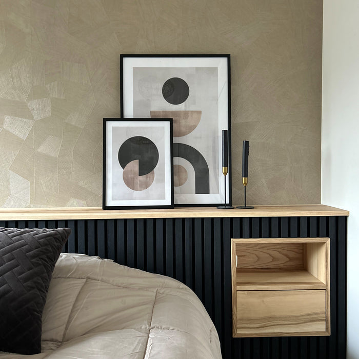 QUVIO Kaarsenstandaard - set van 2 - Metaal - Zwart en Goud