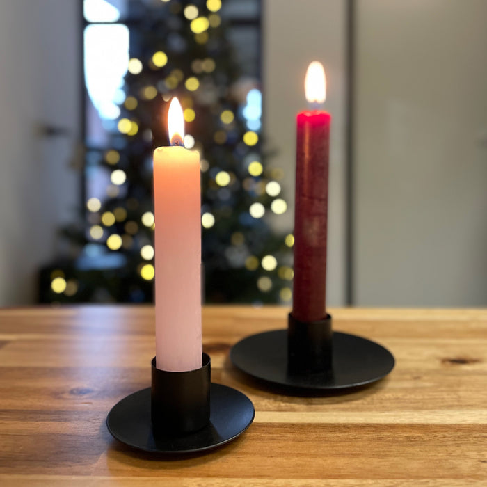 QUVIO Kaarsenstandaard rond -10 x 3 cm - Metaal - Zwart