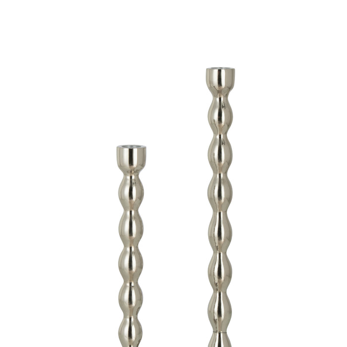 J-Line kandelaar Bollen Glanzend - aluminium - zilver - large