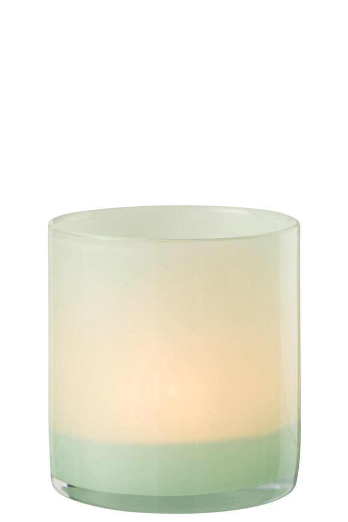 J-Line windlicht Jade - glas - lichtgroen - medium
