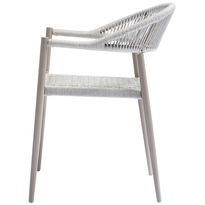 WOOOD Yellow tuinstoel - Touw|Aluminium - Lichtgrijs - Set van 2