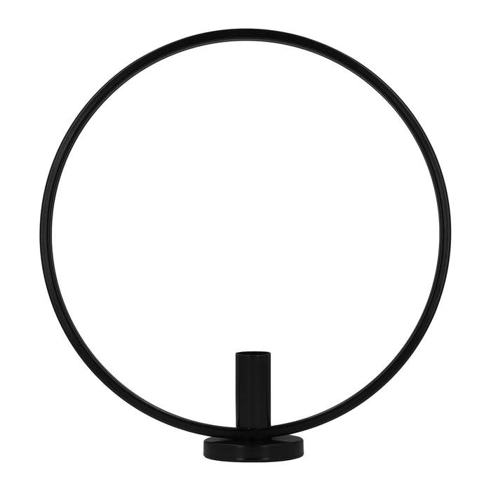 QUVIO Kandelaar - Rond - 29 cm - Metaal - Zwart