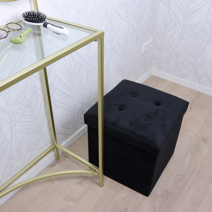 MISOU Opbergpoef met Deksel Poef met Opbergruimte Opvouwbaar Opberg...