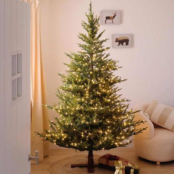 Sami Mountain Spruce Wood verlichte kunstkerstboom - 243 cm -