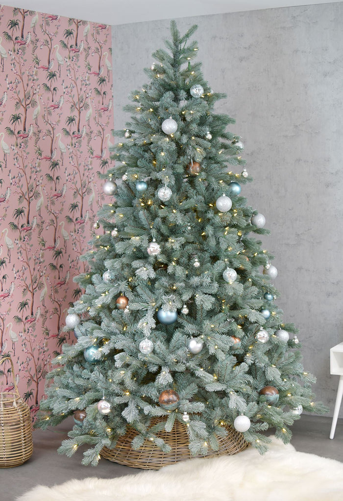 Poly Frosted Colorado Hinged verlichte kunstkerstboom - 243 cm -
