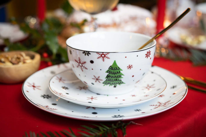Studio Tavola Kerstservies - Porselein - Rood - 18-delig | 6 personen
